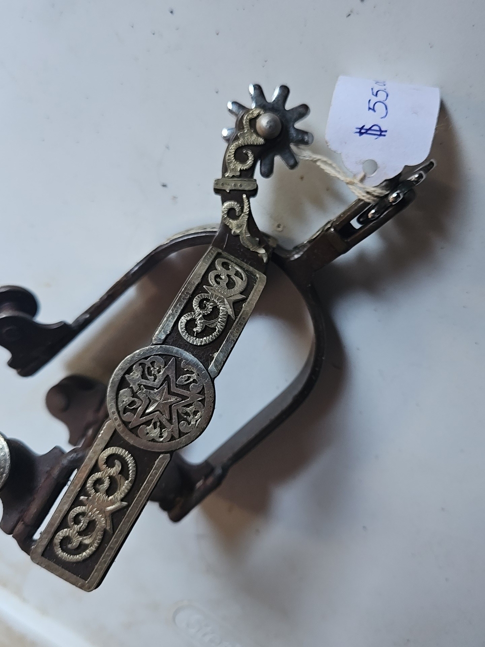 Men's Decorative Western Spur - Silver Tone